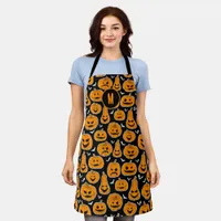 Halloween Jack o Lantern Pumpkins Patterned Apron