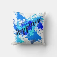 Realm of Blue Splash in Minimalism style Throw Pillow