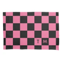 Checkerboard Monogram Pink/Black CMXR Pillowcase