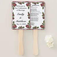 Red Roses Frame with Border Image Party List Hand Fan