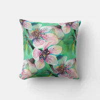 Gorgeous Japanese Sakura Cherry Tree Flowers Throw Pillow