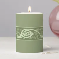 Celtic Knotwork Fish in Green  Pillar Candle