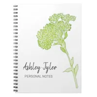 Pretty Lime Green floral girly cute personalized Notebook