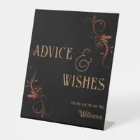 Gothic Copper Advice & Wishes Whimsigoth Wedding Pedestal Sign