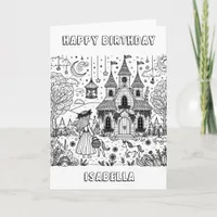 Fairytale Coloring Page Birthday Card