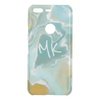 Sandy Brown Ocean Blue Marble Fluid Art   Uncommon Google Pixel Case