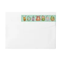 Colorful Owls Cute Watercolor Modern Kids Wrap Around Label