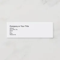 Simplistic Style Company or Title Information Mini Business Card