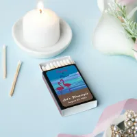 Flamingo Tropical Beach Wedding Let's Flamingle Matchboxes