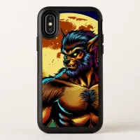 Comic Book Style Werewolf in Front of Full Moon OtterBox Symmetry iPhone X Case
