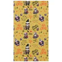 Cute Gangster Santa Merry Christmas on Gold |     Tablecloth