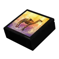 Abstract Collage Ozzy the Camel ID102 Keepsake Box