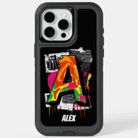 Customizable Graffiti Style Letter "A" Graphic iPhone 15 Pro Max Case