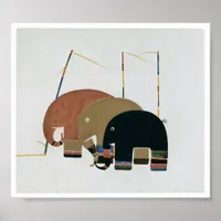 Art Deco Style Elephants Poster