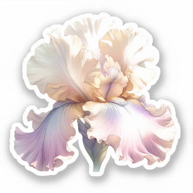 Coquette Blush Pink Pretty Iris Flower  Sticker