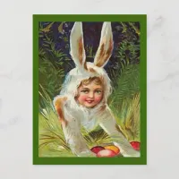 Vintage Easter Girl in Bunny Costume, ZSSG Holiday Postcard