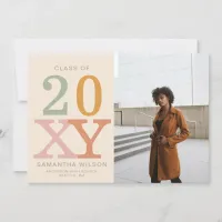 Retro Modern Minimalist 2 Photo Graduation  Invitation