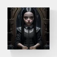 Little Gothic Girl Haunting Ai Art Halloween Paperweight