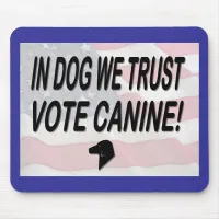 Vote Dog with American Flag Mousepad