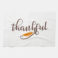 Feather Boho Native Thankful Typography Towel