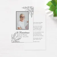 Elegant Winter Snowflakes Funeral Memorial Prayer