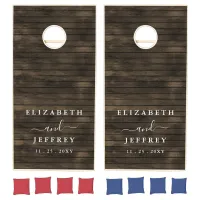 Rustic Barn Wood Personalized Wedding  Cornhole Set