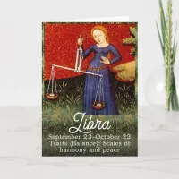 Libra Zodiac Sign Scales Birthday Party Card