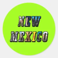 New Mexico, USA Text Classic Round Sticker