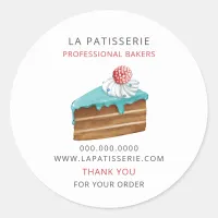 Modern Cute Blue Pastry Bakery Box Seals