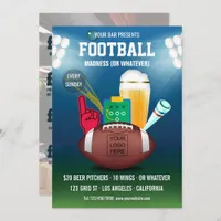 Bar Football Event Promo Menu add photo and logo Invitation