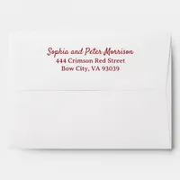 Elegant Handwritten Crimson Maroon Red Wedding Envelope