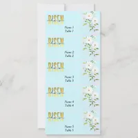 Risen Religious Christian Blue Easter Place Cards