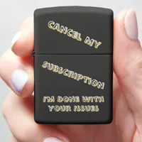 A humorous twist on subscriptions with a zippo lighter