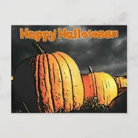 Halloween Pumpkin Patch Postcard