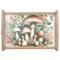 Cottage Core | Vintage Mushrooms and Flowers  Serving Tray