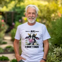 Monochrome Cow With Sunlit Daisies T-Shirt