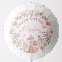 Tea Party Fairy Girl Blush Pink Flowers Birthday Balloon