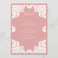 Pink Talavera Cielito Lindo Girl Baby Shower Menu