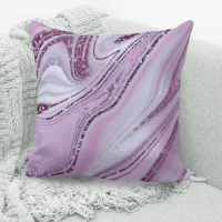 Abstract Glitter Strata Lilac ID903  Throw Pillow