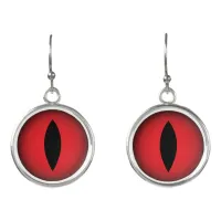 Red Cat Eyes Halloween Goth Earrings