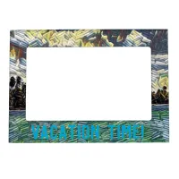 Vacation Time! Abstract Caribbean Beach Magnetic Frame