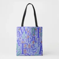 Cute From A to Z Alphabet Fun Design Tote Bag