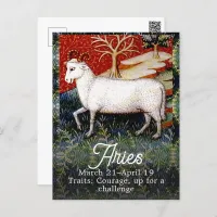 Aries the Ram Zodiac Sign Birthday Party Postcard