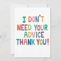 No Thank you card