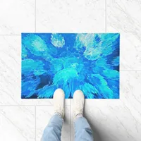 Abstract, modern, turquoise mosaic  doormat