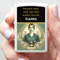 Caring Nurse Practitioner Focused on Healing Zippo Lighter