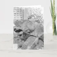 Kansas City Plaza Horse Black and White Card