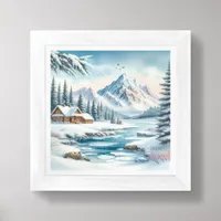 Winter Lake Art for Small Spaces Framed Art