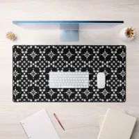 Abstract Monochrome Bokeh Dots Pattern Desk Mat