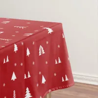 Christmas Trees and Snowflakes Tablecloth